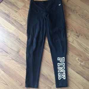 VS PINK leggings with mesh cut outs on the sides